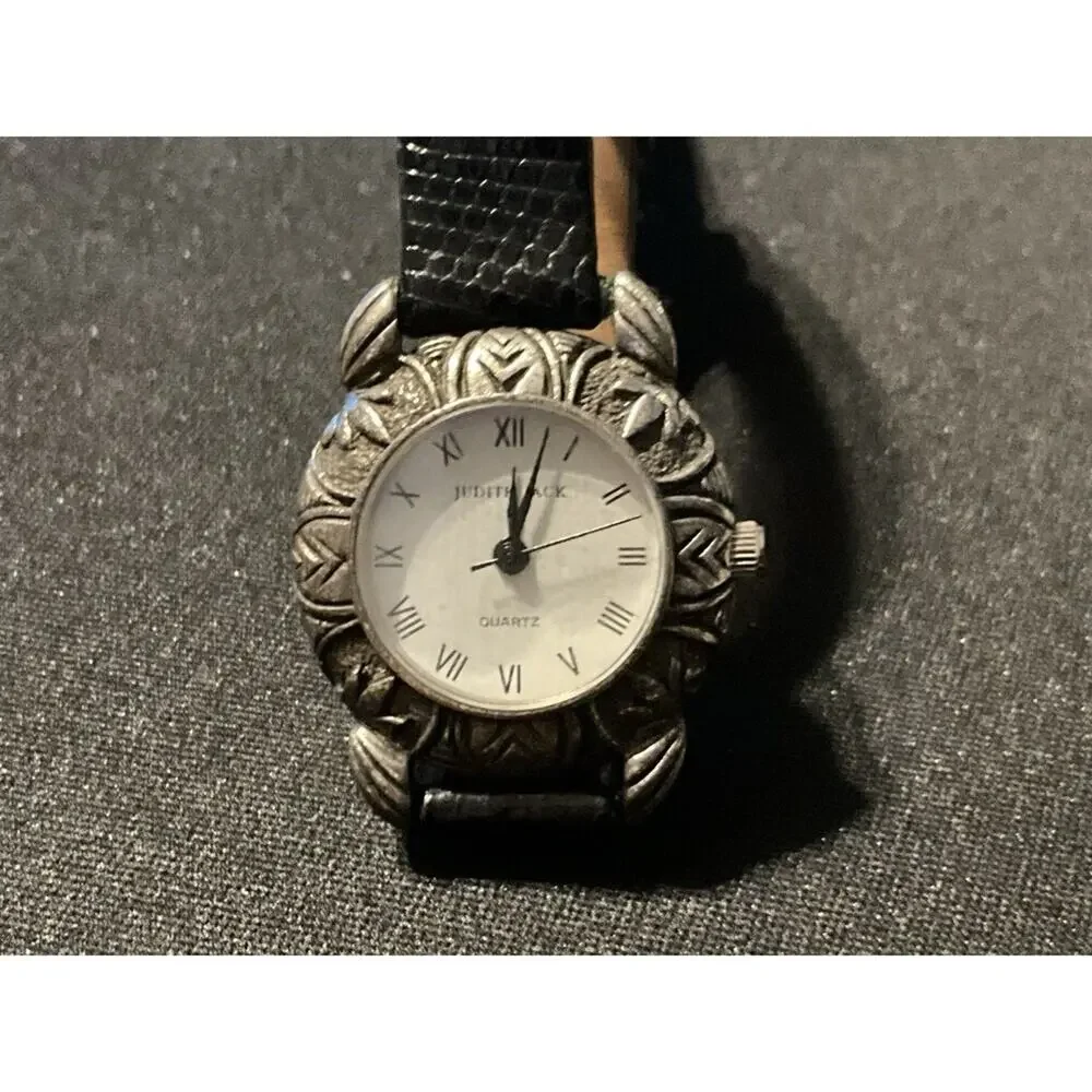 Vintage Judith Jack Watch w/ Leather Band (Parts or repair)